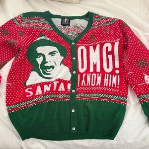 ELF Festive Red and Green Cardigan preloved